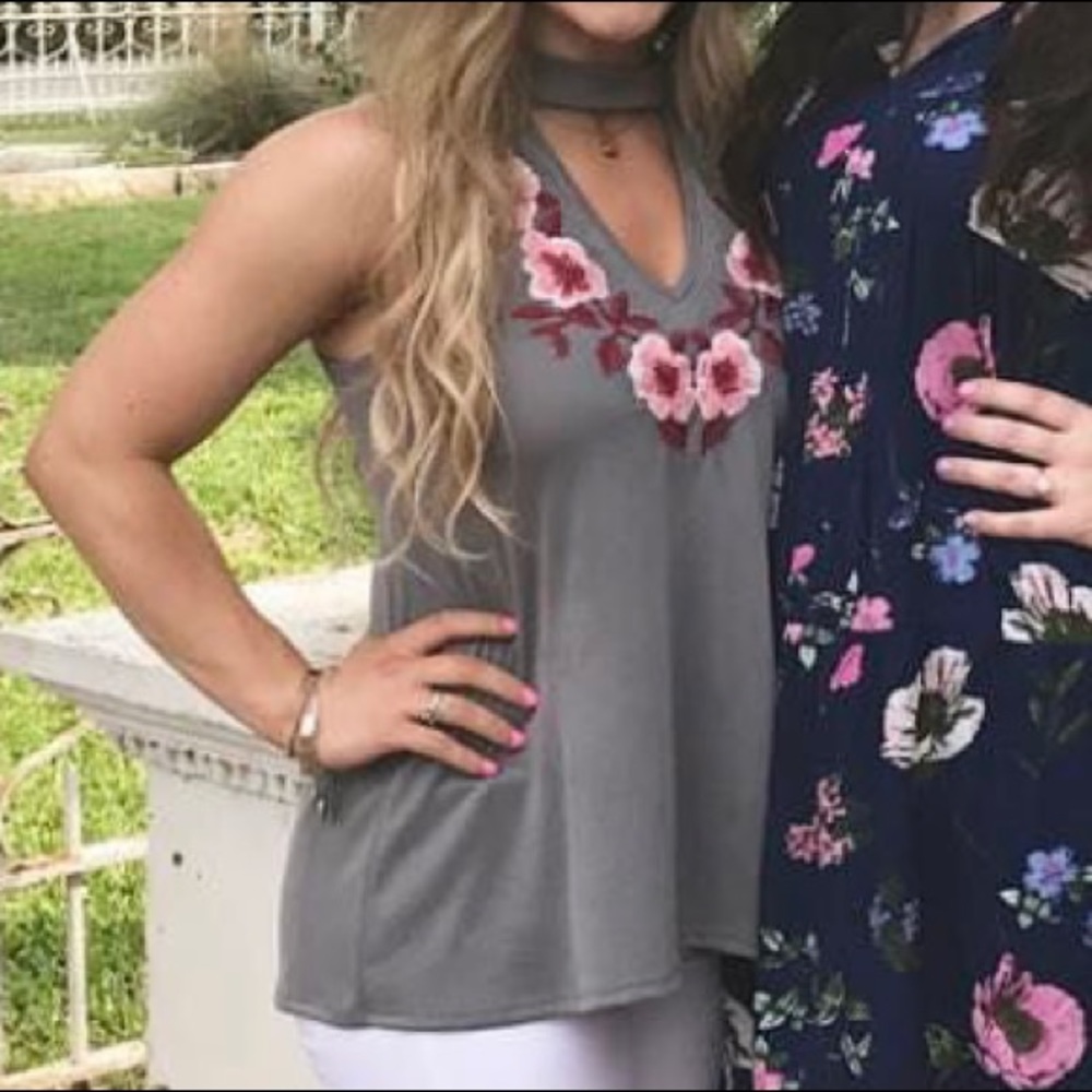 Boutique flower appliqué top